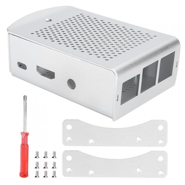 Carcasa de aleación de aluminio para Raspberry Pi 3b 2B, refrigeración, protección, color plateado