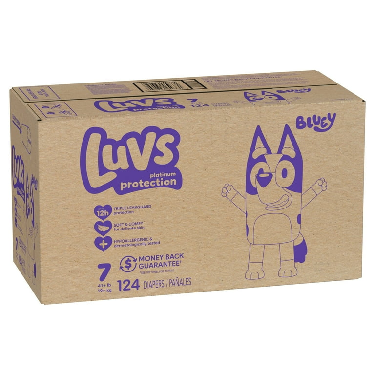 Free Shipping! Luvs Baby Diapers Size 7 124 Count with Triple