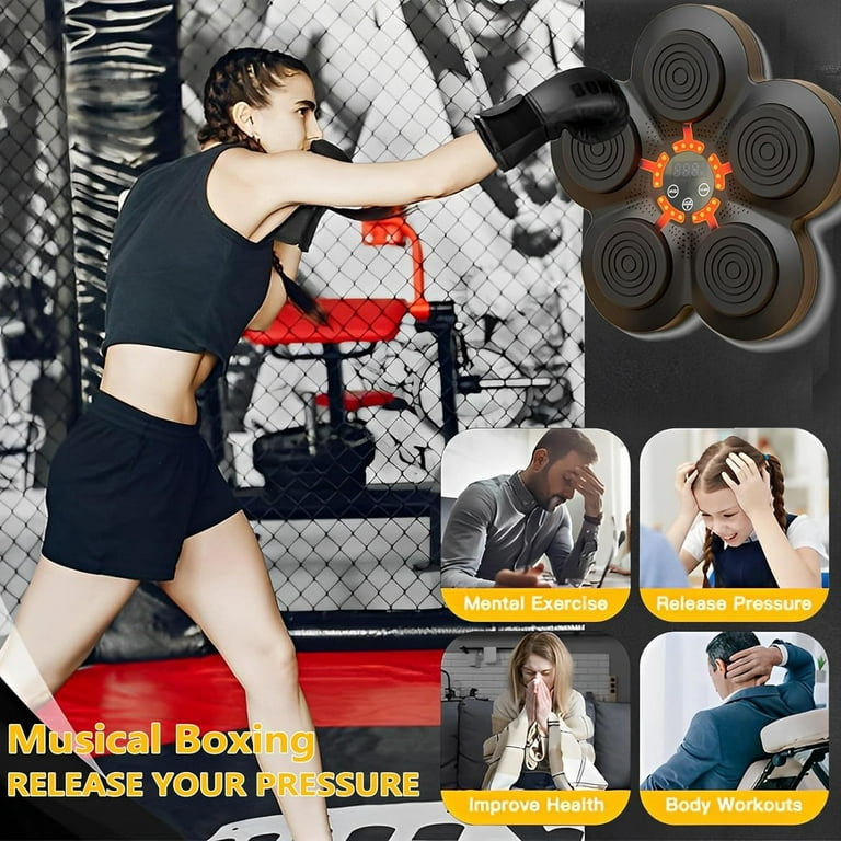 Annuodi Smart Music Boxing Machine, Wall Mounted Home Boxing Training Game with Boxing Gloves, Electronic Training Target Boxing Equipment for Home