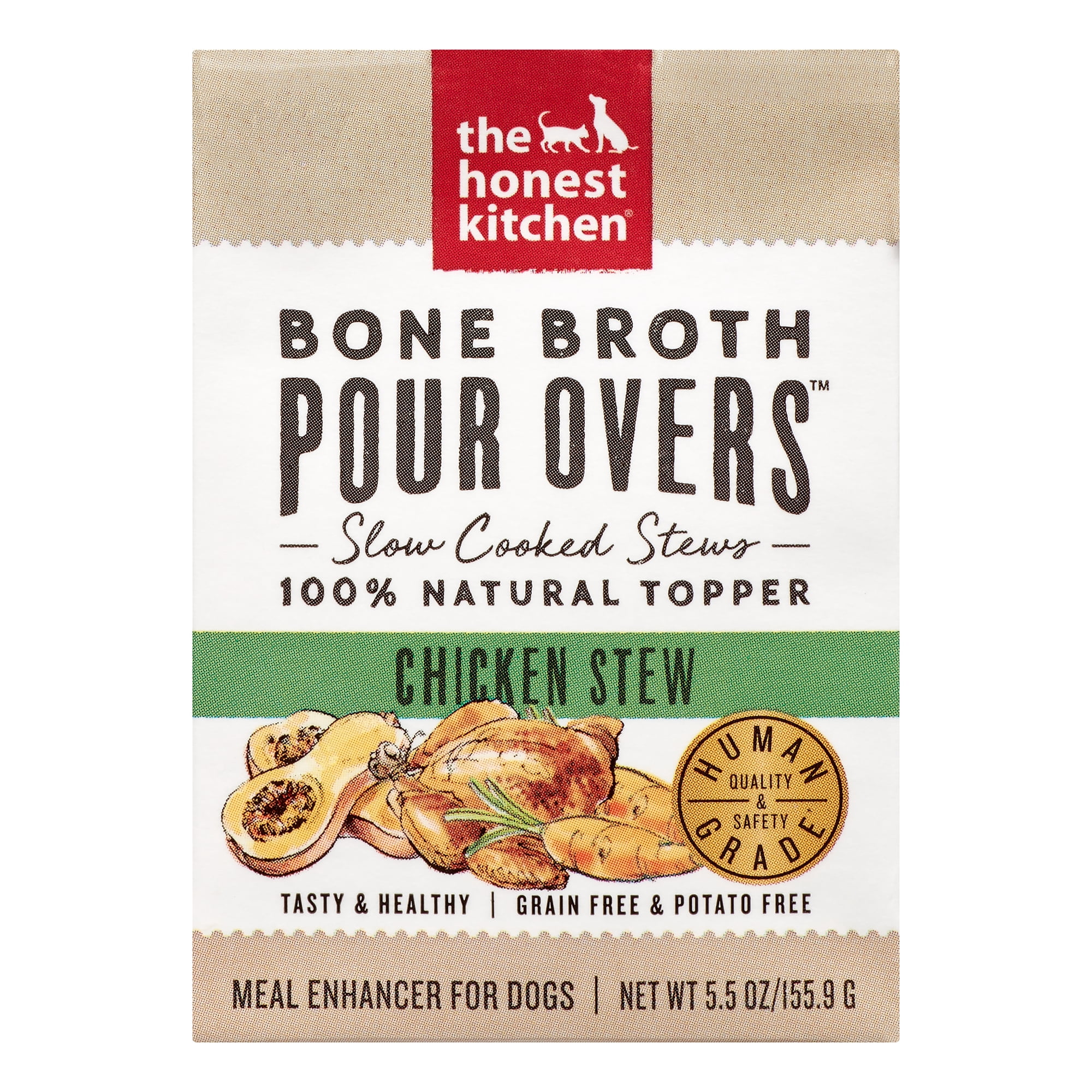 The Honest Kitchen Bone Broth POUR OVERS Chicken Stew, 5.5 oz, Case of 12