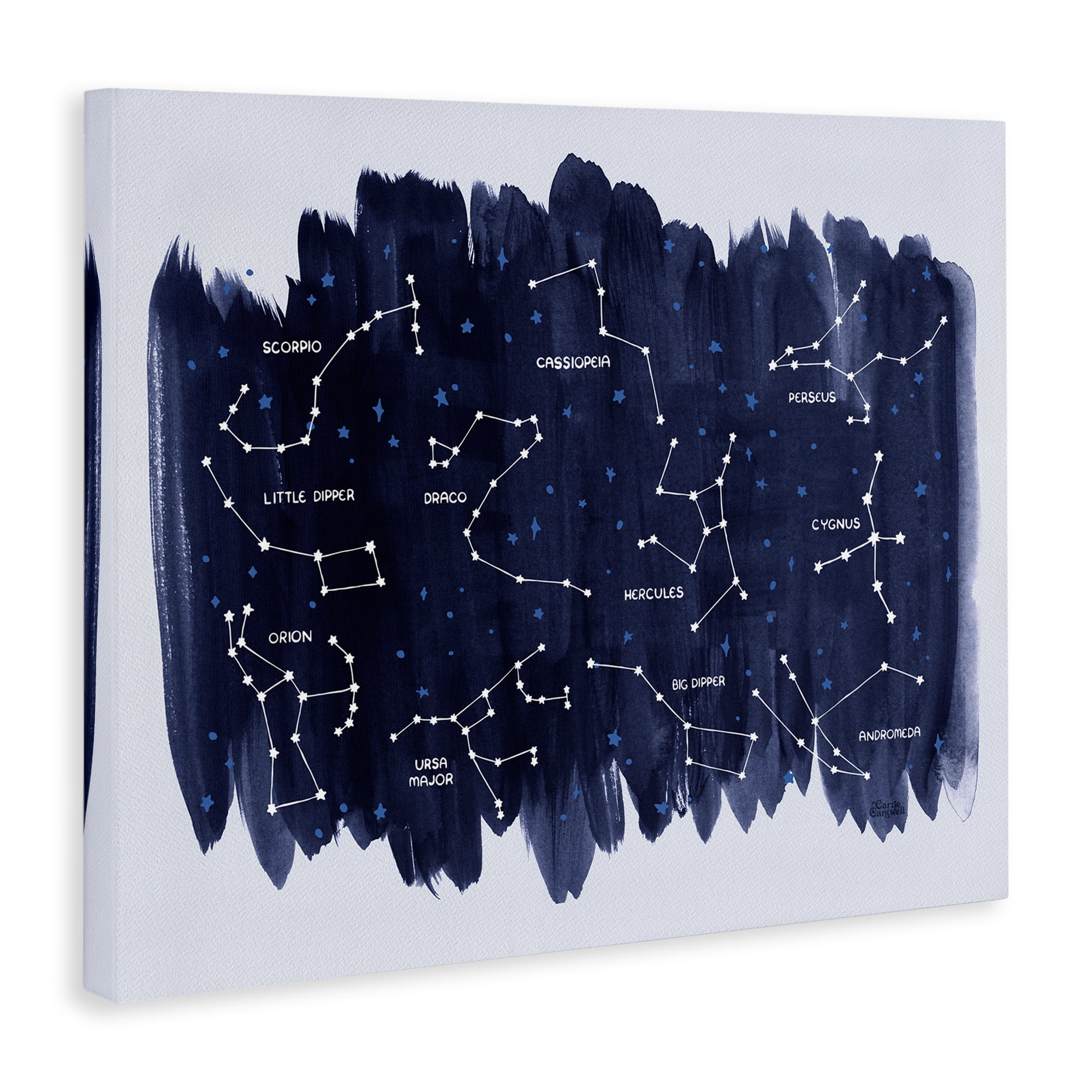 Stupell Industries Constellations on Blue Animals & Insects Painting Gallery Wrapped Canvas Art Print Wall Art, 30 x 24