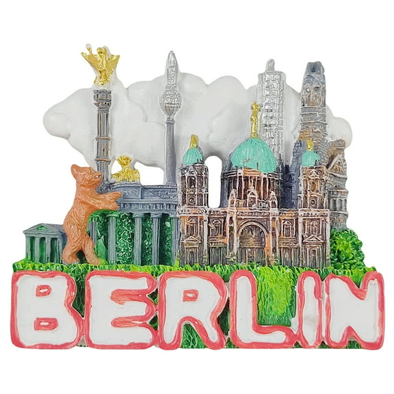 Berlin Germany 3D Fridge Magnet Souvenir Gift,Resin Handmade Berlin Refrigerator Magnet Home Decoration Collection