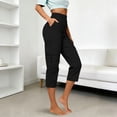 thumbnail image 4 of Capris pour Femmes, Yigetop Capris Cargo à Coupe Décontractée pour Femmes Pantalons de Randonnée Été Voyage Plein Air Décontractés Amples Confortables Pantalons Raccourcis Capris Cargo pour Femmes Noir G, 4 of 5