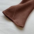 thumbnail image 4 of Mifsaly Girls Waffle Knit Wide Leg Pants High Waisted Flare Sweatpants with Pockets Solid Color Outdoor Play Lounge Clothes, 4 of 5
