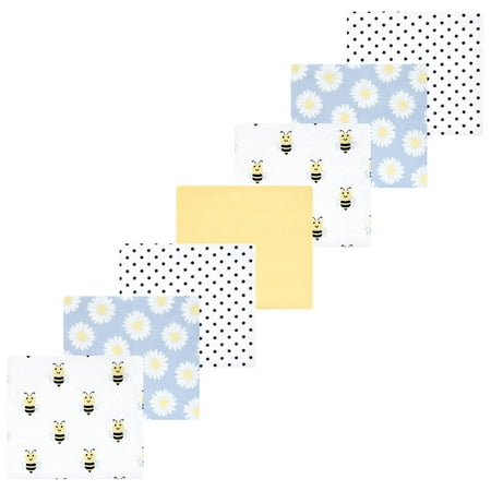 Luvable Friends Hudson Baby Flannel Receiving Blankets 7pk, Yellow Daisy Bee