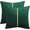 Dark Green, variant on Black Velvet Throw Pillow Covers 18 x18 inch Pack of 2 with Gold Leather Decorative Couch Pillow Cover Luxury Modern Pillowcases for Wedding Living Room Bedroom Sofa Cushion Bed