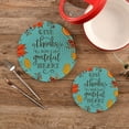 thumbnail image 7 of SKYSONIC 2 pcs Thanksgiving Quote Fall Harvest Pot Holders Trivets, Heat Resistant Trivets,Pumpkin Corn Leaf Cotton Thread Weave Mats for Hot Pads Pans Pot Bowl Teapot, 7 of 7