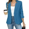 thumbnail image 2 of iHPH7 Open Front Blazer for Women Blazer Jackets for Women Suit Jackets for Women Womens Work Wear Fall Business Outfits for Women Fitted Blazers for Women Blue 1 4XL, 2 of 7