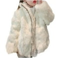 thumbnail image 3 of Zwiiyzr Girls Open Front Cardigan Faux Fur Coat Warm Fuzzy Trendy Winter Vintage Party Outerwear Jackets Tops 1-11 Years White, 3 of 7