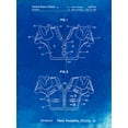 thumbnail image 2 of Borders, Cole 25x32 Black Ornate Wood Framed with Double Matting Museum Art Print Titled - PP829-Faded Blueprint Football Shoulder Pads Patent, 2 of 4