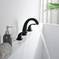 thumbnail image 2 of Two Handle Matte Black Roman Tub Faucet with Valve, High Flow 3 Hole Deck Mount Bathtub Faucet, 2 of 6