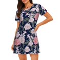 thumbnail image 1 of Fotbe Rose Flowers Bata de Dormir para Mujer con Estampado, Camisón de Algodón de Manga Corta, Ropa de Dormir Casual, 1 of 6