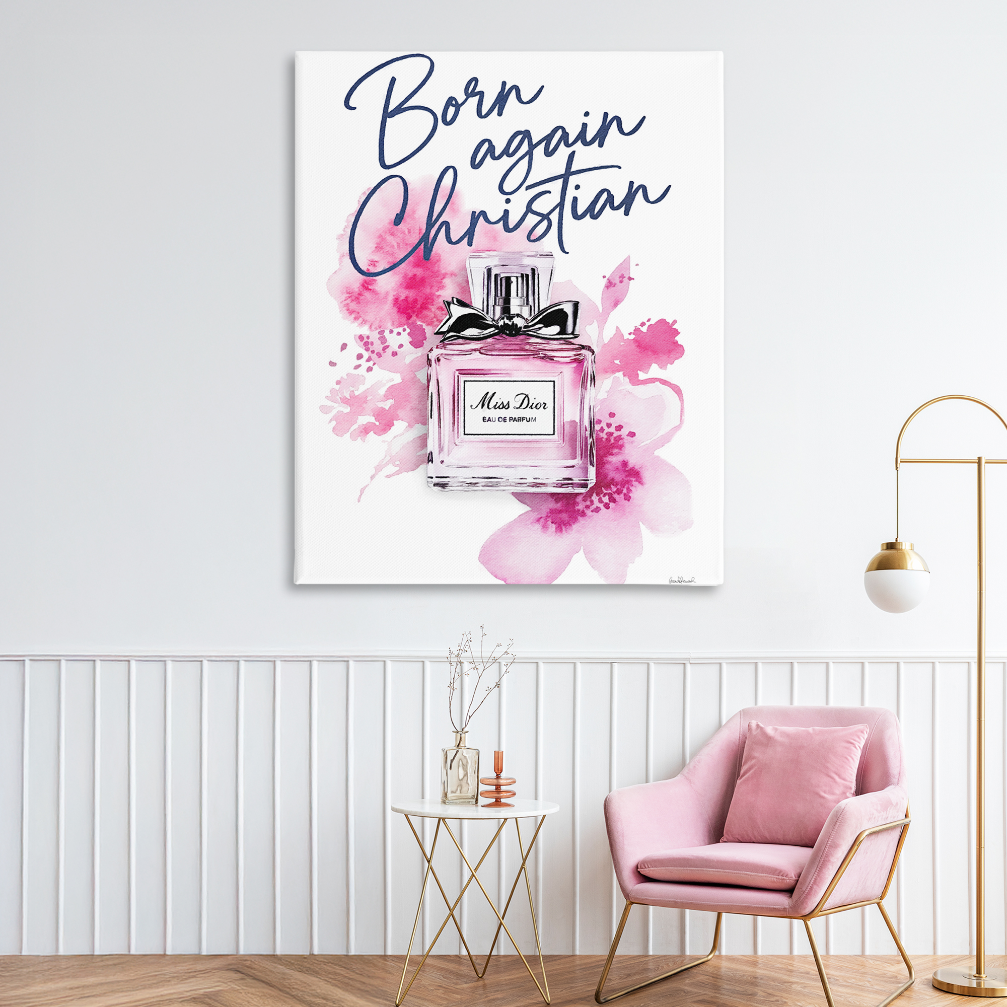 Born Again Christian with Fragrance Canvas Wall Art, design by Amanda Greenwood