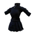 thumbnail image 3 of Conjunto de uniforme femenino, camisa, falda, ropa de entrenamiento, ropa informal de moda, accesorios de cosplay para coleccionistas a escala para Abrigo negro, 3 of 8
