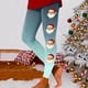 thumbnail image 1 of MKLEKYY Leggings deportivos para mujer, leggings de entrenamiento, pantalones con estampado navideño de bloques de color, leggings elásticos suaves 2494, 1 of 4