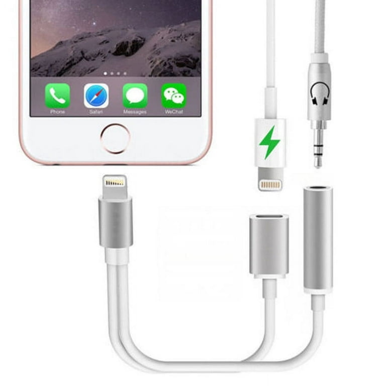 Lightning to 3.5 mm Headphone Jack Adapter Compatible with iPhone 8/8  Plus/X/Xr/Xs/7/7 Plus/11 , 2 in 1 Converter Splitter Cable Aux Audio Jack  Dongle