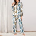 thumbnail image 2 of Pofeuu Cartoon Poodle Dog Print Womens Pajamas Set Long Sleeve Sleepwear Button Down Nightwear Soft Pj Lounge Sets Button Down Pajamas Women-XX-Large, 2 of 7