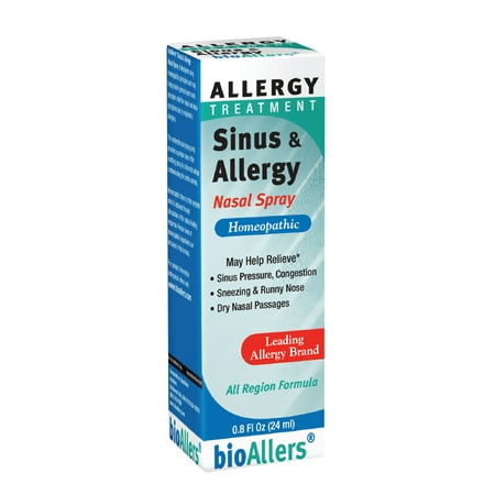 bioAllers Sinus and Allergy Relief Nasal Spray | Fast-Acting Homeopathic Remedy for Congestion, Pressure & Headache, Runny Nose & Sneezing | .8