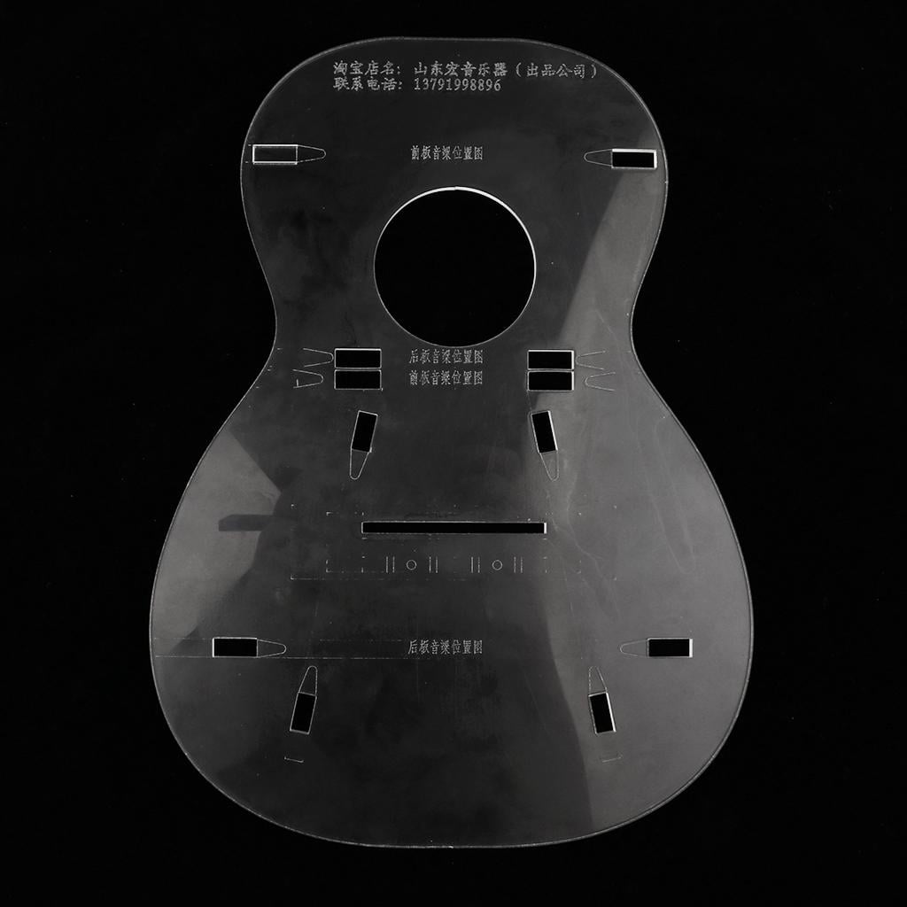 LeeQinersw 23inch Transparent Ukulele Uke Body Template for Mini Guitar Luthier Tool