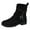 Black, variant on Women's Ankle Boots - Oversized Square Toe Suede Short Work Boots with Side Zipper and Round Toe