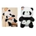 thumbnail image 3 of Cute Panda Plush Pillow Soft Comfortable Washable Simulation Panda Plush Stuffed Doll Toy with Flower Decoration 9.8in, 3 of 15