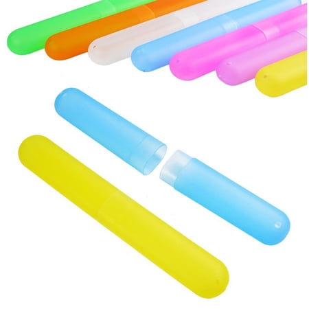 OUNONA Protable Plastic Lovely Toothbrush Case/Holder/Box for Traveling Camping Use (Random Color)