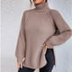 thumbnail image 5 of Suéter Suéter femenino Suéter Tops Suéter de punto de cuello alto suelto Cómodo traje de calle Cgtredaw Caqui M para Mujer, 5 of 7