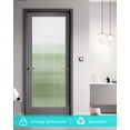 thumbnail image 5 of Window Privacy Film Sage Green White Ombre Stained Glass Window Film Decorative Sun Block Window Cover Country Modern Stripes Lines Window Clings Static Adhesive Sticker for Bathroom 35.4"x78.7", 5 of 7