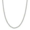 thumbnail image 1 of 925 Sterling Silver Rhodium Plated Half round Wire Curb Chain Bracelet 8 Inch, 1 of 5