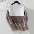 thumbnail image 4 of Nmnitkp Sweaters for Women Warm and Close to Skin Womens Oversized Striped Sweaters Color Block Long Sleeve Crew Neck Sweater Casual Loose Pullover Y2K Knit Top, 4 of 4