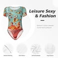 thumbnail image 4 of Balery Floating Colorful Cereal Body de cuello redondo de manga corta para mujer Tops de manga corta Tops básicos-XX-Large, 4 of 7
