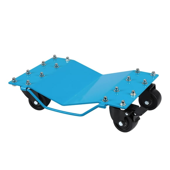 2 Tire Wheel Dolly Car, Manganese Steel Heavy Duty Car Mover Wheel Dollies Set of 2 with Antiskid Plate & 360 Degree Rotatable Wheel, 16"*13", Blue