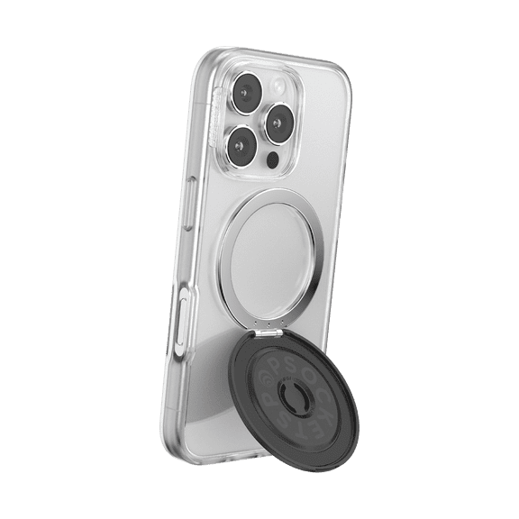 PopSockets Kick-Out Grip for MagSafe, Adjustable Kickstand for Portrait or Landscape, Magnetic Stand, Black - Black