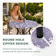 thumbnail image 4 of Round Outdoor Tablecloth with Umbrella Hole and Zipper, Purple Dog Paw Tablecloth with Elastic Waterproof, Modern Geometric Abstract Aesthetics Patio Table Covers for 45" - 54" Picnic Pool Tables, 4 of 9