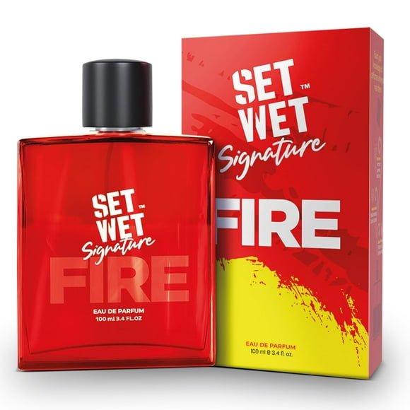 Set Wet Signature Fire Eau De Parfum For Men 100ml, 3.4 Fl.oz. | With Patchouli, Opulent Spices & White Musk Notes - Long Lasting Perfume For Boys | Best Date Night Fragrance