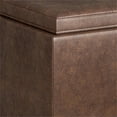 thumbnail image 4 of Avalon 35" Wd. 5 Pc Storage Ottoman in Distressed Chestnut Brown Faux Leather, 4 of 10
