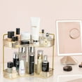 thumbnail image 5 of Logianis 2-Tier Bathroom Corner Organizer Countertop Organizer Countertop Storage Vanity Trays Gold, 5 of 7