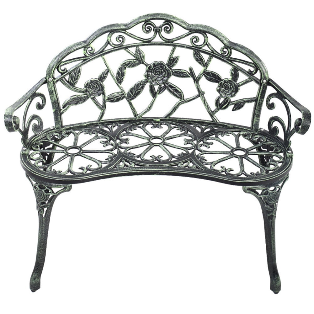 Aimee Lii Outdoor Cast Aluminum Patio Bench, Outdoor Patio Furniture, Antique Rose Aimee Lii Outdoor Cast Aluminum Patio Bench, Outdoor Patio Furniture, Antique Rose