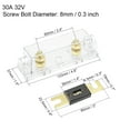 thumbnail image 2 of Uxcell 30A 32 Volt ANL Fuse Holder with Fuse DC and Clear Insulated Cover Metal Clear 1pcs, 2 of 3