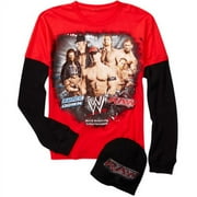 WWE - Boys' RAW Long-Sleeve Tee and Beanie