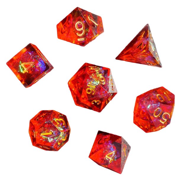 Paquete de 7 juegos de poliédricos de varios , juego de rol, Bar, club, diversión, juguetes para , regalos de inaugura rojo Sunnimix Dados de juego poliédricos