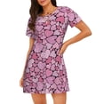 thumbnail image 1 of Vsdgher Motif Cœur Doux Chemise de Nuit à Manches Courtes Col Rond Mignonne Robe de Nuit Confortable, 1 of 6