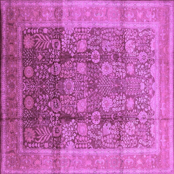 Ahgly Company Indoor Square Oriental Purple Traditional Area Rugs, 5' Square