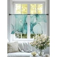 thumbnail image 4 of Turquoise Marble Sheer Curtains for Living Room Bedroom Nature Marble Crack Country Retro Sheer Curtains 54 Inch Long 2 Panels Set Light Filtering Curtain Window Treatments Drapes for Dining Room, 4 of 6