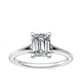 thumbnail image 1 of 1.00 Carat Excellent Emerald Cut Real Diamond New Design Solitaire Ring for Wedding Solid 18K White Gold Size 11, 1 of 7