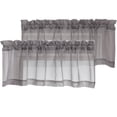 thumbnail image 4 of OVZME 42x14 Grey Sheer Curtains for Small Windows 2 Pack, 14" Short Cafe Valance for Kitchen Bathroom, Soft Voile Rod Pocket Topper Curtains, Each 42Wx14L, 4 of 6