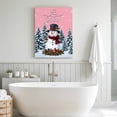 thumbnail image 6 of Canvas Wall Art, Pink Snowman Christmas Framed Canvas Prints for Living Room Bedroom, Xmas Pinecone Tree Snowflake Gallery Wrapped Wall Decor for Home Office, Gifts, 12"x16" Ship Next Day, 6 of 9