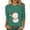 Green1, variant on Fiaer Womens T Shirts Chritmas 3/4 Sleeve Plus Size Snowman Tshirts Crew Neck Trendy Baggy Casual Casual Tops Sky Blue XL