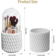 thumbnail image 2 of Makeup Brush Holder, 360° Rotating Makeup Brush Organizer with 5 Slots, Clear Dustproof Makeup Brush Holder with Lid, Make Up Organizers for Vanity Bathroom Countertop, 2 of 7