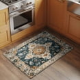 thumbnail image 2 of 2x3 Ft Entryway Area Rug, Green Orange Boho Kitchen Rug Runner Washable Floor Mat, Ethnic Vintage Southwestern Geometric Non Slip Indoor Door Mat Throw Carpet for Bathroom Living Room Bedroom, 2 of 8